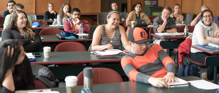 Students participating in class discussions